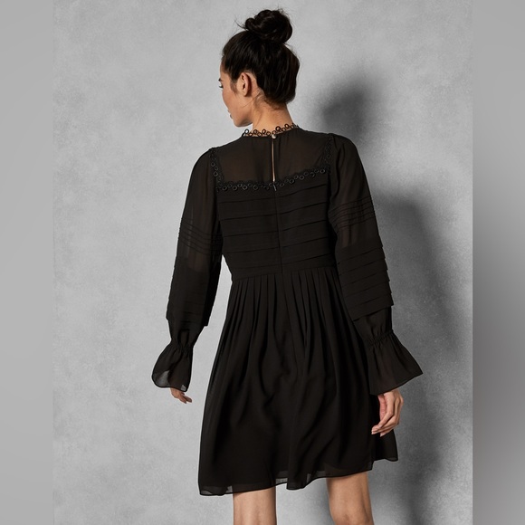 Ted Baker Black Lace Trimmed Arrebel Dress - Picture 6 of 8